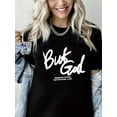 thumbnail image 1 of Christian Tshirt There Was No Way But God Made a Way Letter Print Pure Cotton Short Sleeve Shirt for Women, 1 of 4