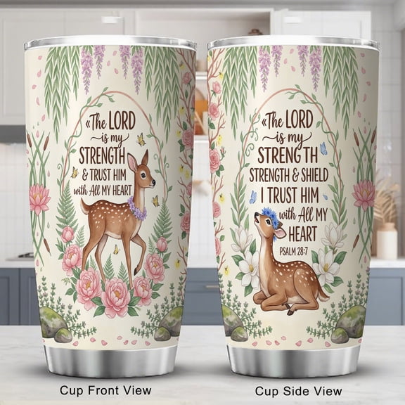 Christian Tumbler 20oz for Girls Baptism Confirmation Gift Inspirational Religious Gift with Lid