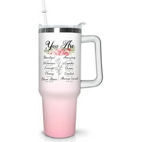 Christian Tumbler with Handle and Straw, 40 oz Vacuum Insulated Water Bottle Stainless Steel, Leak Proof Travel Mug, Inspirational Religious Belief Gifts for Her Women Girl Christmas Mothers Day