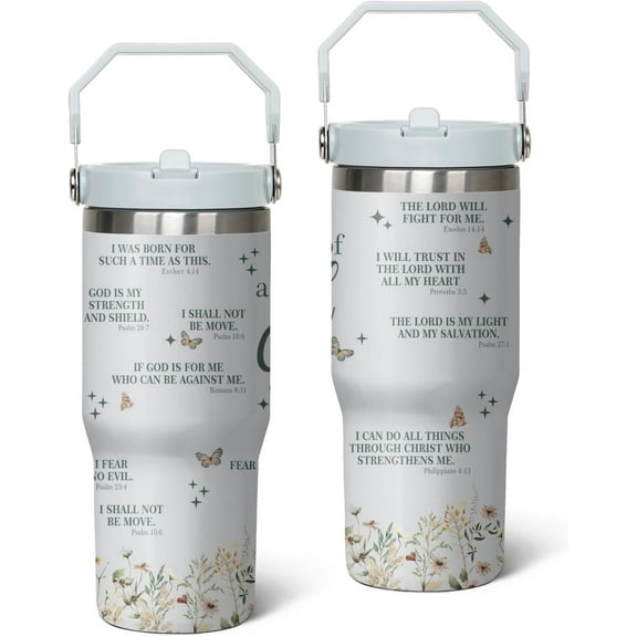 Christian Tumbler Inspiration Christian Gift for Women, Bible Verse Religious Coffee Cup, Religious Gifts For Mom Sister Grandma, I Am A Child of God 30 Oz Stainless Steel Tumbler With Handle & Straw