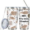 thumbnail image 1 of Christian Tumblers for Women Bible Affirmations Tumbler Christian Gifts for Women Inspirational Gifts for Women Daily Affirmations for Women Motivational Gifts for Women 20OZ, 1 of 6