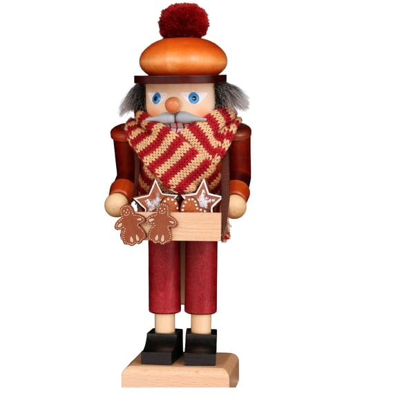 Alexander Taron 10" Christian Ulbricht Natural Wood Gingerbread Vendor Christmas Nutcracker