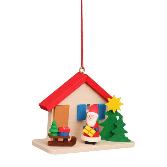 Alexander Taron 2.75" Green, Red, and Brown Cottage with Santa Collectible Christian Ulbricht