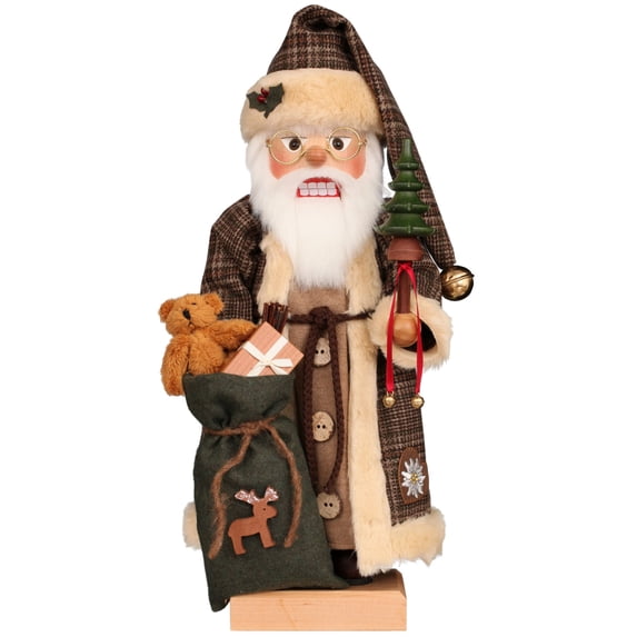 Alexander Taron 19.25" Christian Ulbricht Santa Claus in Brown Checkered Coat Christmas Nutcracker