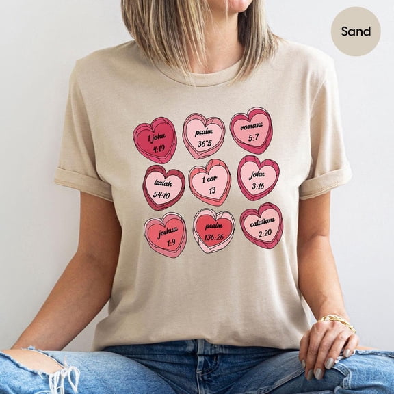 Christian Valentine Shirt, Christian Conversation Hearts Shirt, Bible Verse Valentine's, Christian Valentine, Love Jesus Tee All Size S-5Xl