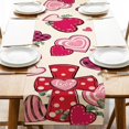 thumbnail image 1 of Christian Valentines Day Cross Table Runner, Religious Pink Red Love Hearts Kitchen Dining Table Decoration, Anniversary Wedding Burlap Indoor Outdoor Home Decor Party Supply 13.8 x 71 Inches, 1 of 6