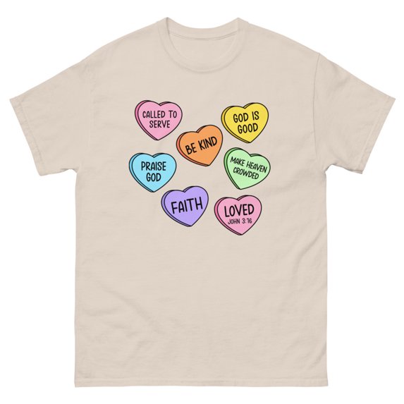 Christian Valentines Day Shirt, Christian Merch, Cute Religious shirt (Natural, S)