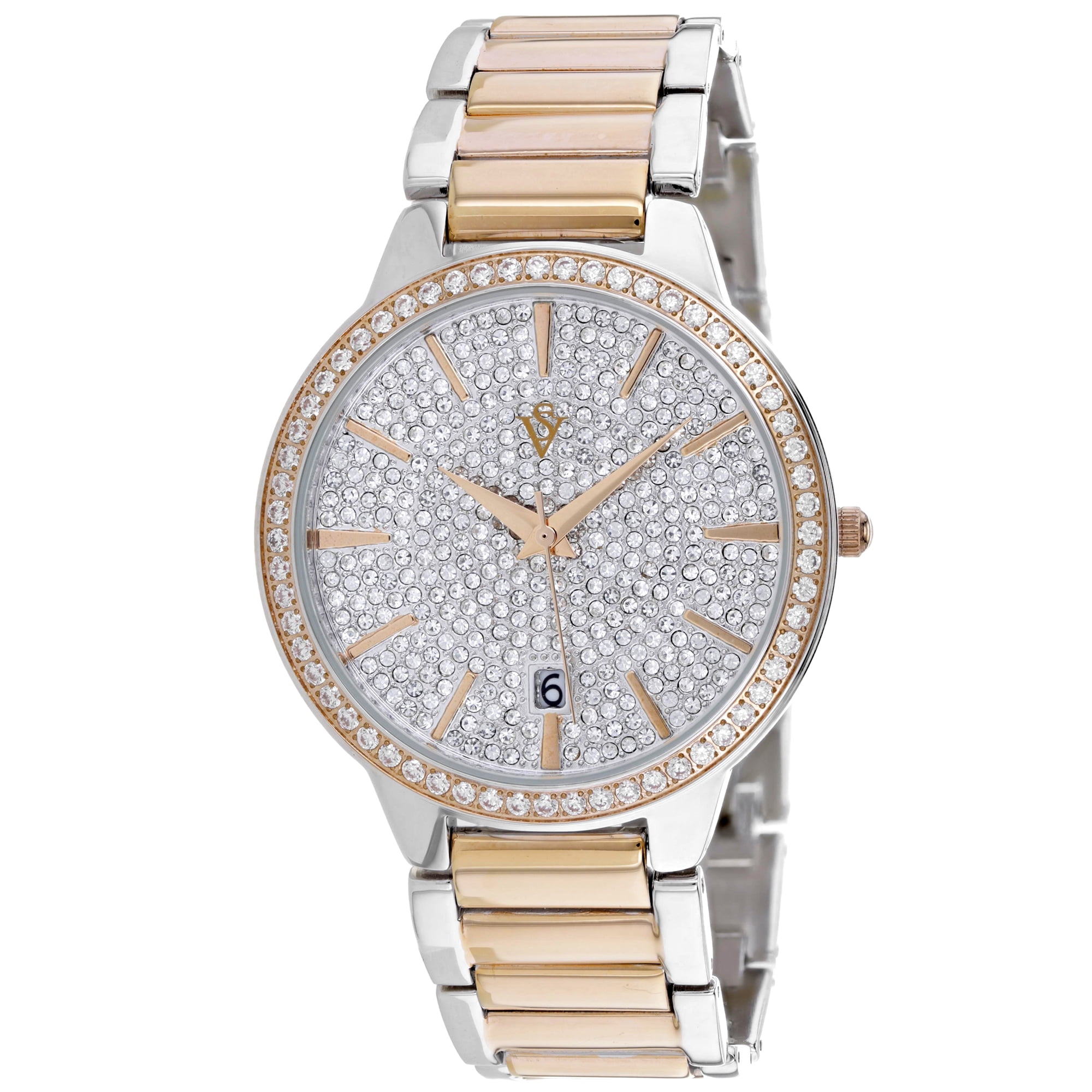 Le Van LVM473SSMP Unisex Silver Stainless Steel Analog Silver Dial Watch OP291 Le Vian Watch Oval Opal Face Black Genuine Leather Band  main image 3