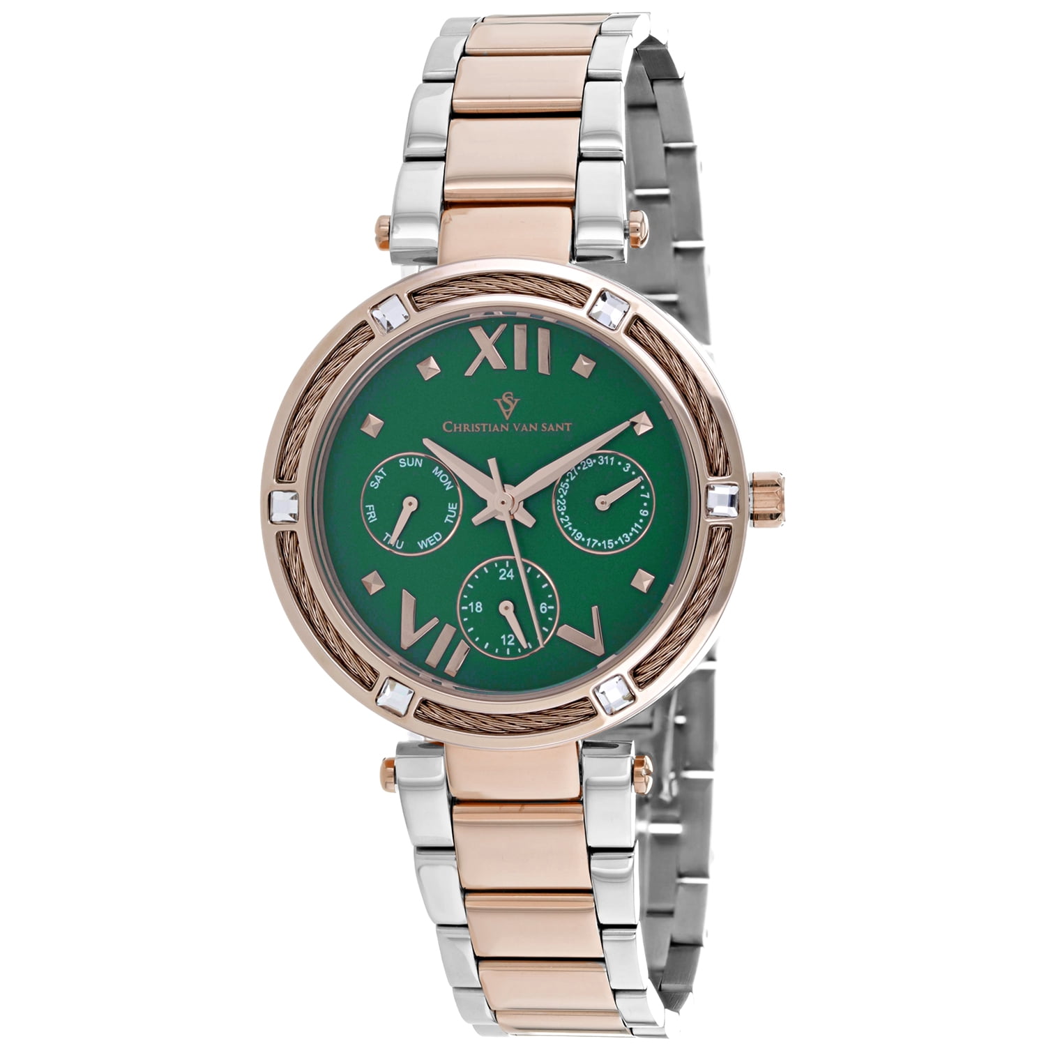 Christian Van Sant Ladies Watch Blue Dial Gold-Tone Adjustable Mesh Bracelet Christian Van Sant Watches - Walmart.com main image 4