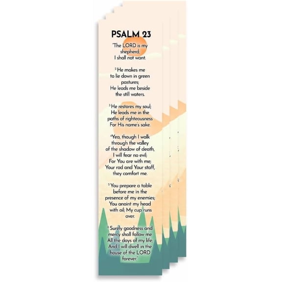 Christian Verses Bookmark | Page Marker Divider | The Lord Is My Shepherd (Psalm 23) (Pack of 4)