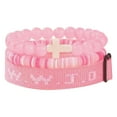 thumbnail image 1 of Christian WWJD Bracelets for Women – What Would Jesus Do Cross Beaded Bracelet Set, Adjustable Stackable Jewelry, Gift Valentine's Day Gift, 1 of 6