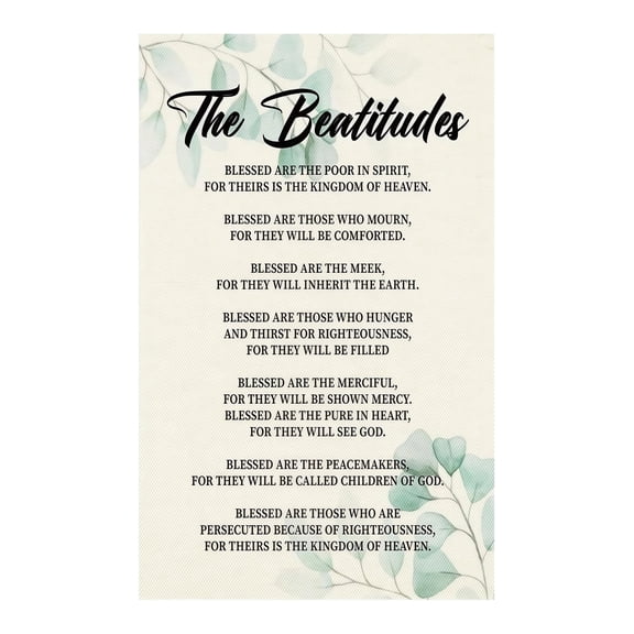 Christian Wall Art The Beatitudes Canvas Print Biblical Scripture Poster for Church Decor Sunday School Classroom Inspirational Religious Home Decor Gift