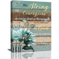 thumbnail image 1 of Christian Wall Art Bible Verse Floral Pictures Wall Decor Religious Scripture Teal Flower Canvas Painting Home Decoration Artwork for Bathroom Bedroom Living Room Office Framed 12"x16", 1 of 6