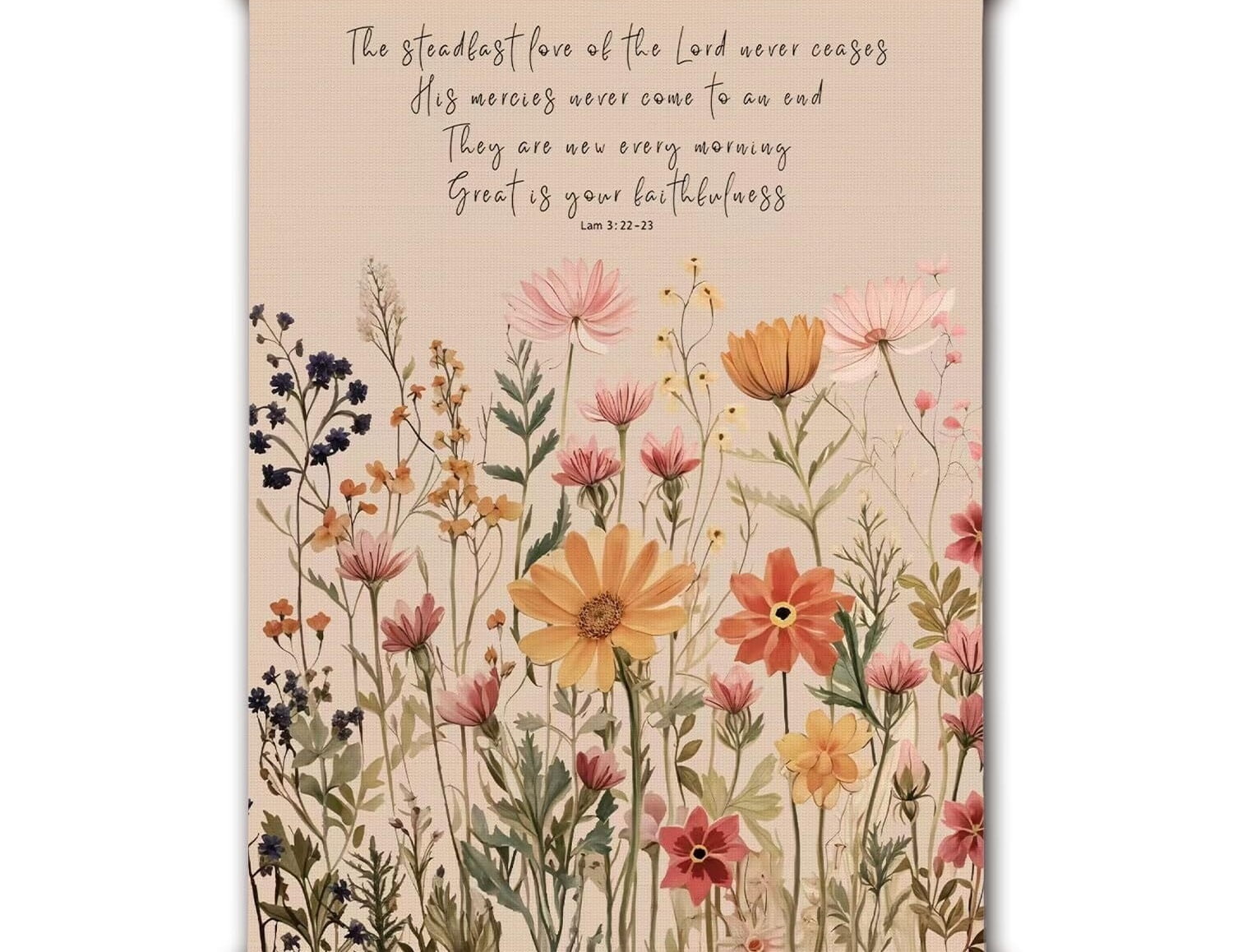 Wildflower Scripture Christian Wall Art, Bible Verse Wildflowers Wall Art poster Scripture ...