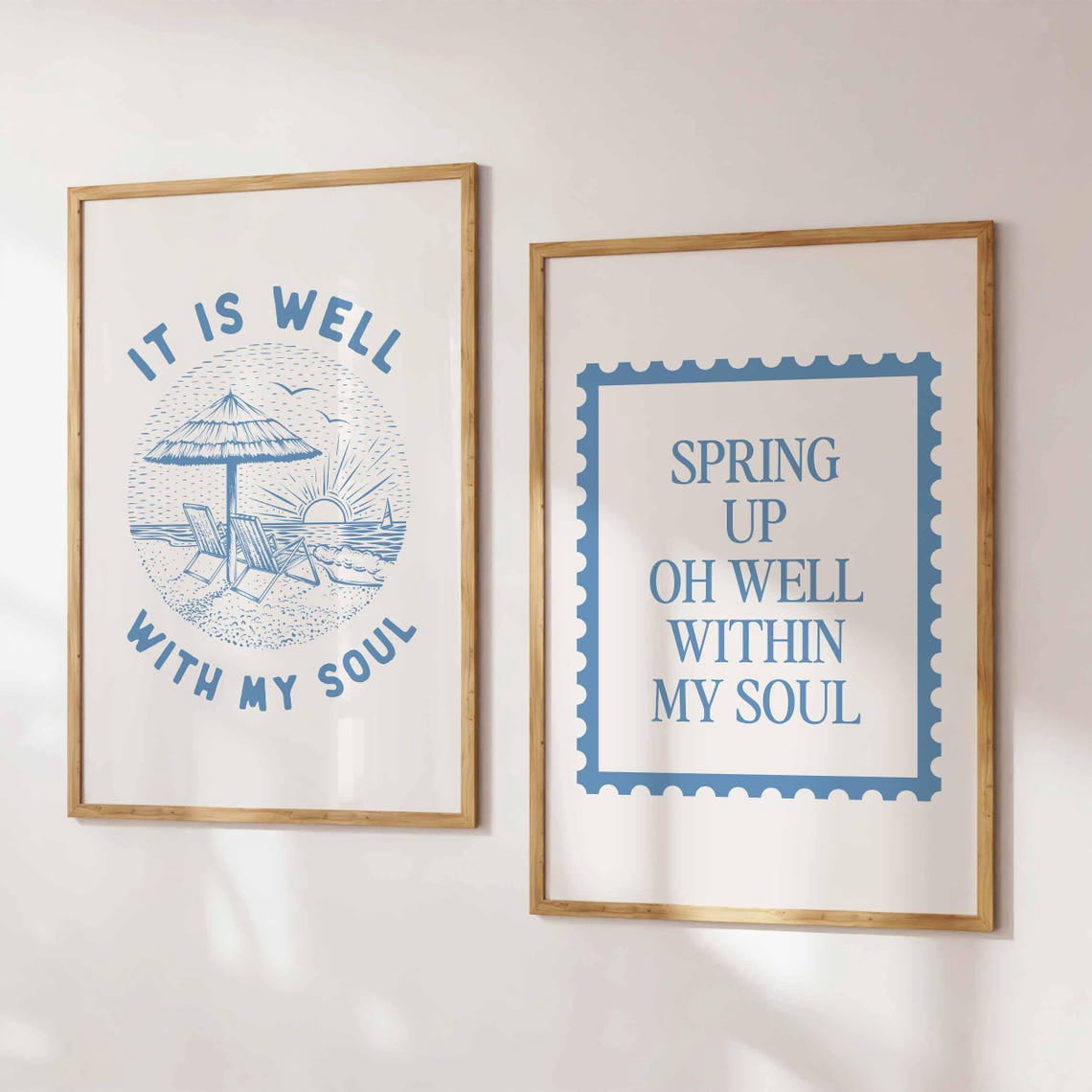 Christian Wall Art Blue Printable Faith Quotes Inspirational Church ...