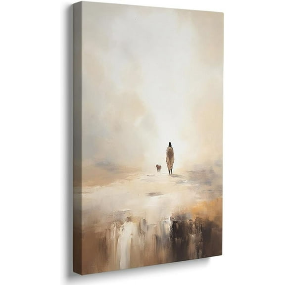 Christian Wall Art Decor Jesus Leaves The 99,Parable of The Lost Sheep Painting Jesus Wall Decor,Bible Scripture Wall Art Jesus Pictures for Wall Sunday School Decorations for Classroom 12"x16"