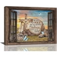 thumbnail image 1 of Christian Wall Art Farmhouse Religious Bible Verse Psalm Wall Decor Scripture Pictures Cross Stone Cross Canvas Painting Prints Framed Modern Decoration for Bedroom Living Room 12"x16", 1 of 6
