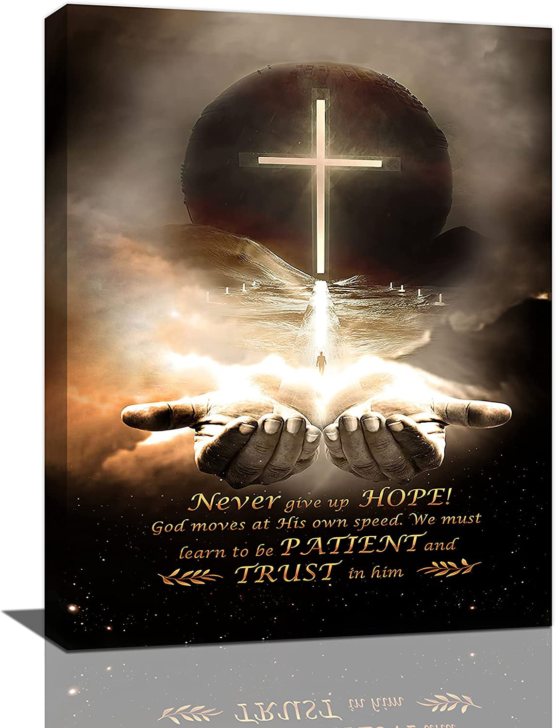 Christian Wall Art Hand Of God Quotes Wall Decor Cross Canvas Religious