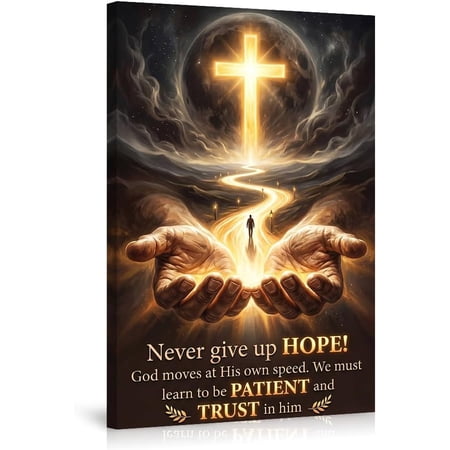 Christian Wall Art Inspirational Hope Faith Trust Cross Poster Home Decor