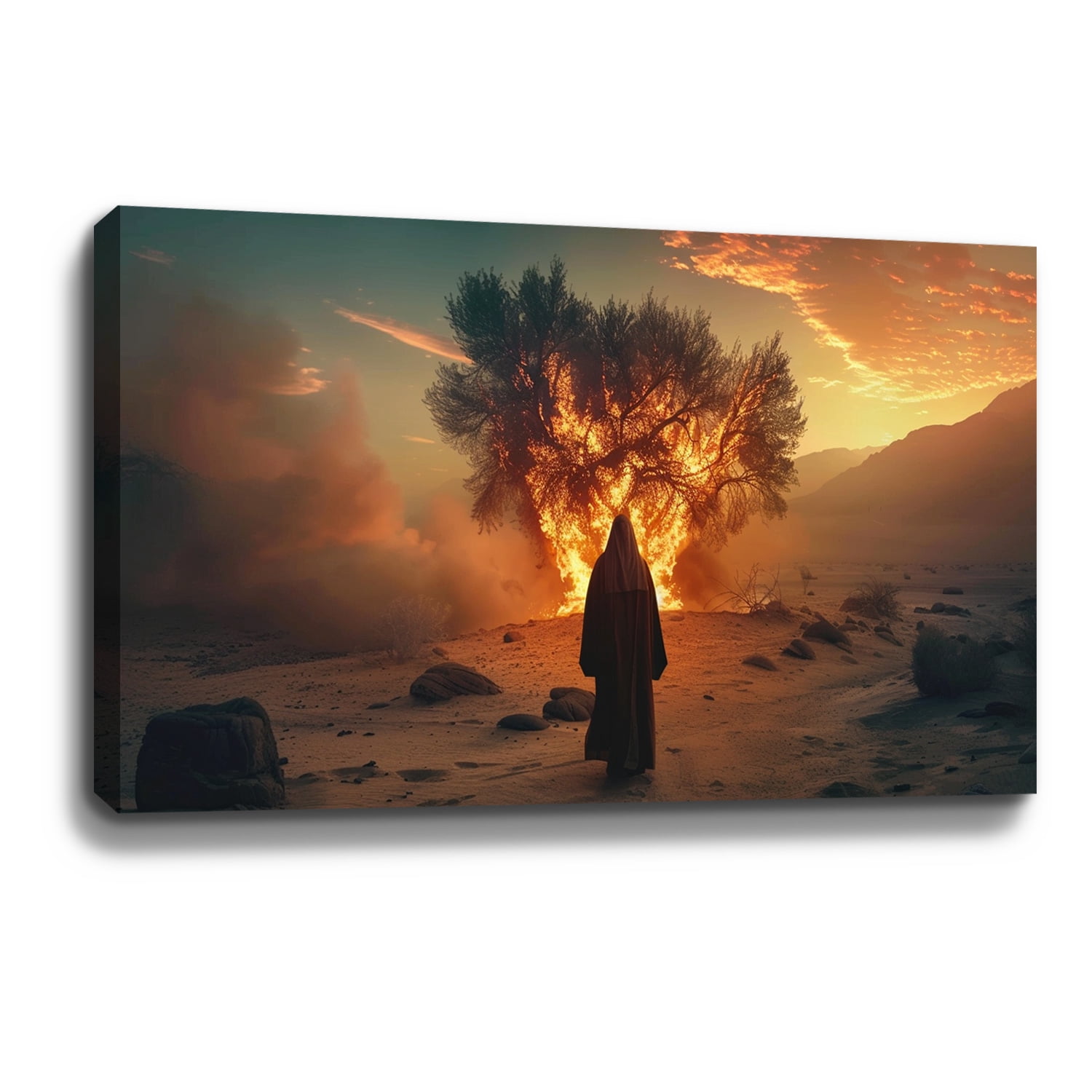 Upgrade Your 20x10 Inches 'Burning Bush - Faith Wall Art II' Canvas To 48x24 Inches main image 0