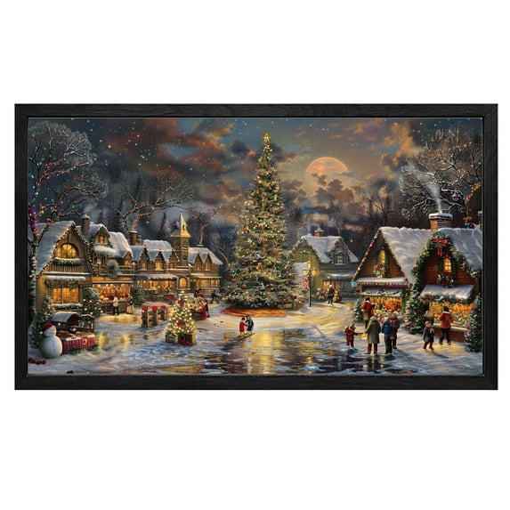 Christian Wall Art Jesus God Canvas Art Christmas Village Painting For Livingroom Decor Office Bedroom Decoration