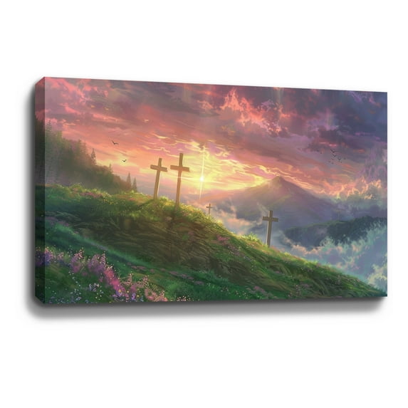 Christian Wall Art Jesus God Canvas Art Cross And Flower Painting For Livingroom Decor Office Bedroom Decoration