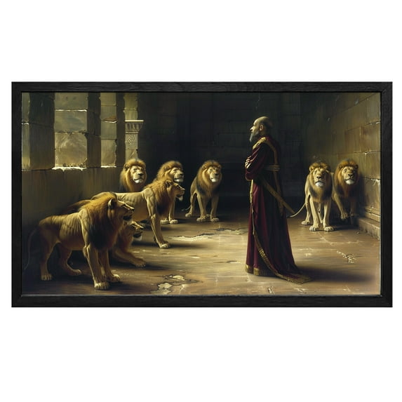 Christian Wall Art Jesus God Canvas Art Daniel In The Lion'S Den2 Painting For Livingroom Decor Office Bedroom Decoration