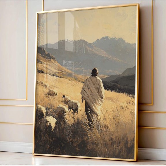 Christian Wall Art, Jesus Wall Art Oil Painting Art Print, Jesus Art Print, Jesus Lover Gift, Religion Gift, First Communion, Decor Size 24x36 Unframed Poster