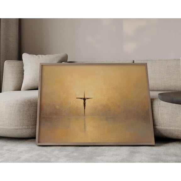Christian Wall Art Jesus on the Cross The Crucifixion Faith Decor, Unframed Paper Poster 8x10in