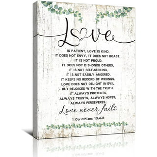 Scripture Walls Love Never Fails Corinthians 13:7 Bible Verse Canvas C -  Express Your Love Gifts