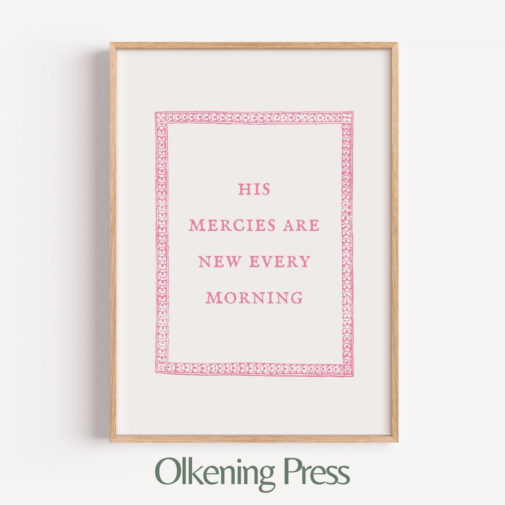 Christian Wall Art Pink Scripture Print Lamentations 323 Bible Verse ...