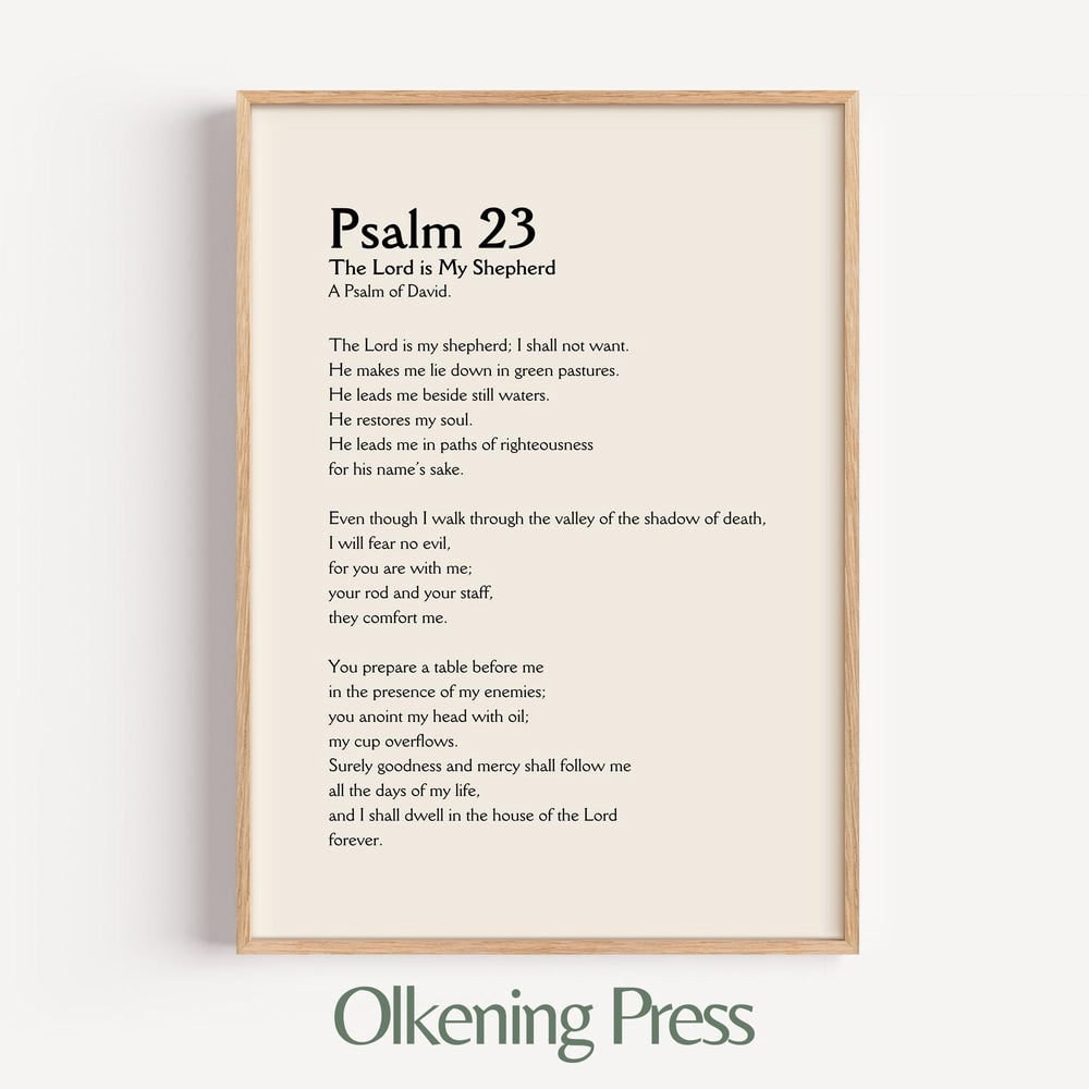 Christian Wall Art - Psalm 23 Print Inspirational Scripture Artwork ...