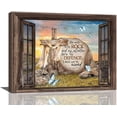 thumbnail image 1 of Christian Wall Art Religious Window Rock Butterfly Pictures Wall Decor Scripture Canvas Painting Print Artwork Modern Home Decor Framed For Living room Bedroom Bathroom12inX16in, 1 of 6