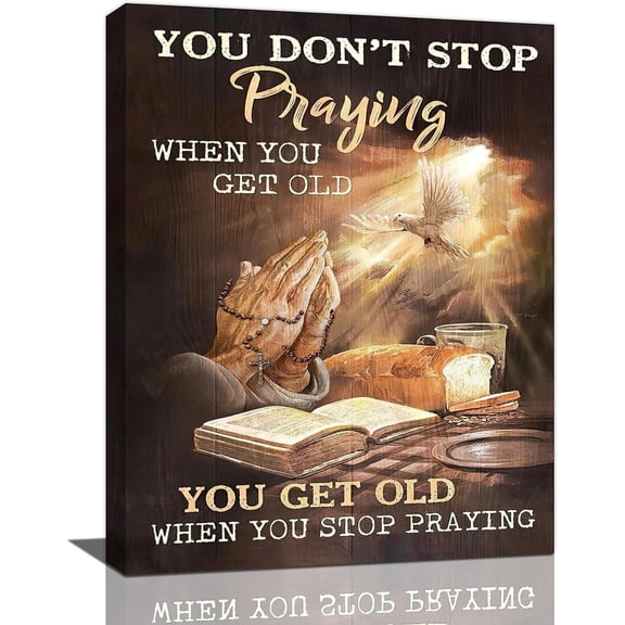 Christian Wall Art Scriptures Praying Wall Decor Motivational Quotes Canvas Prints Religious Grace Before Meals Pictures Prints Painting Artwork Home Decor for Bedroom Dining Room Bathroom 12"x16"