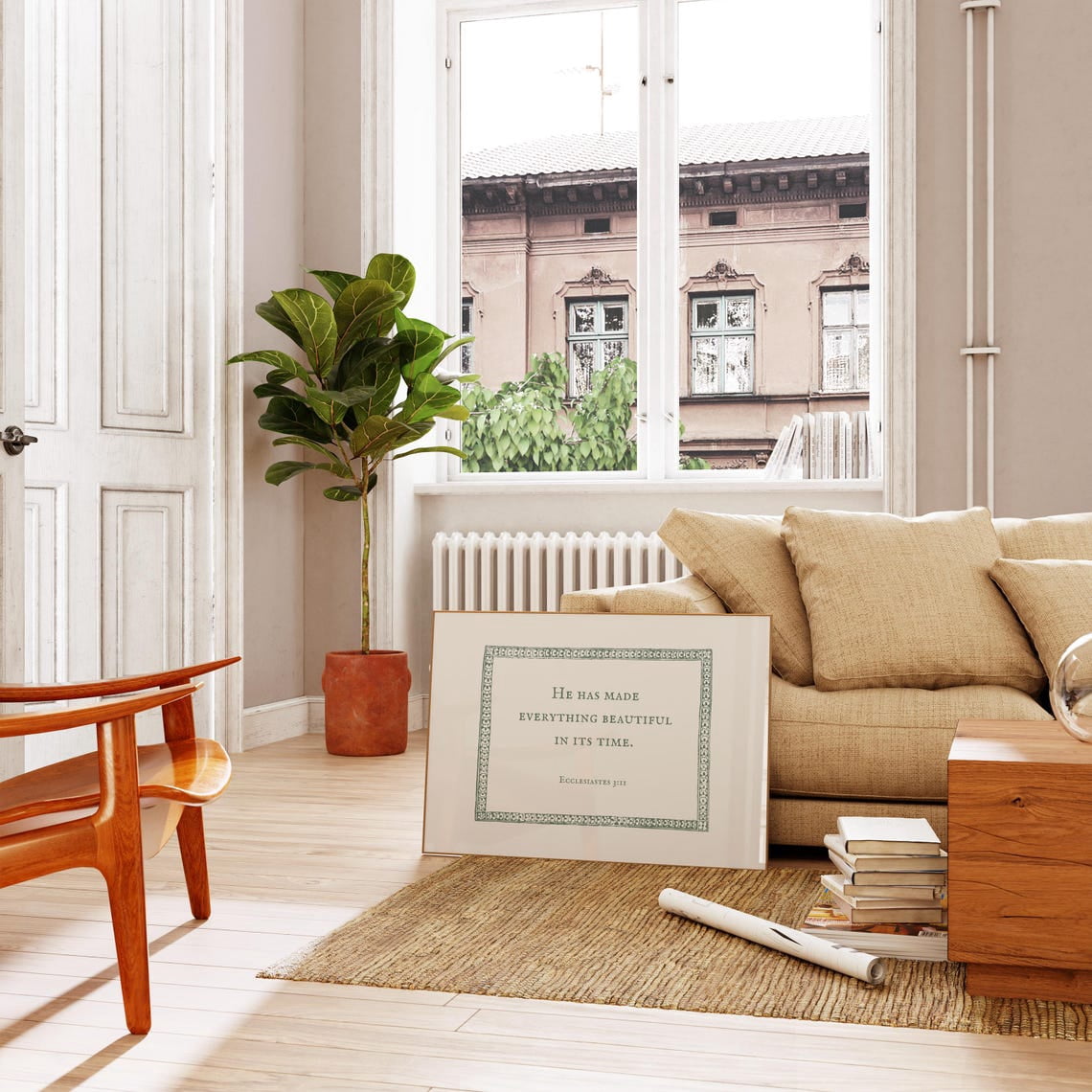 Christian Wall Art Vintage Frame Inspirational Scripture, Stretched ...