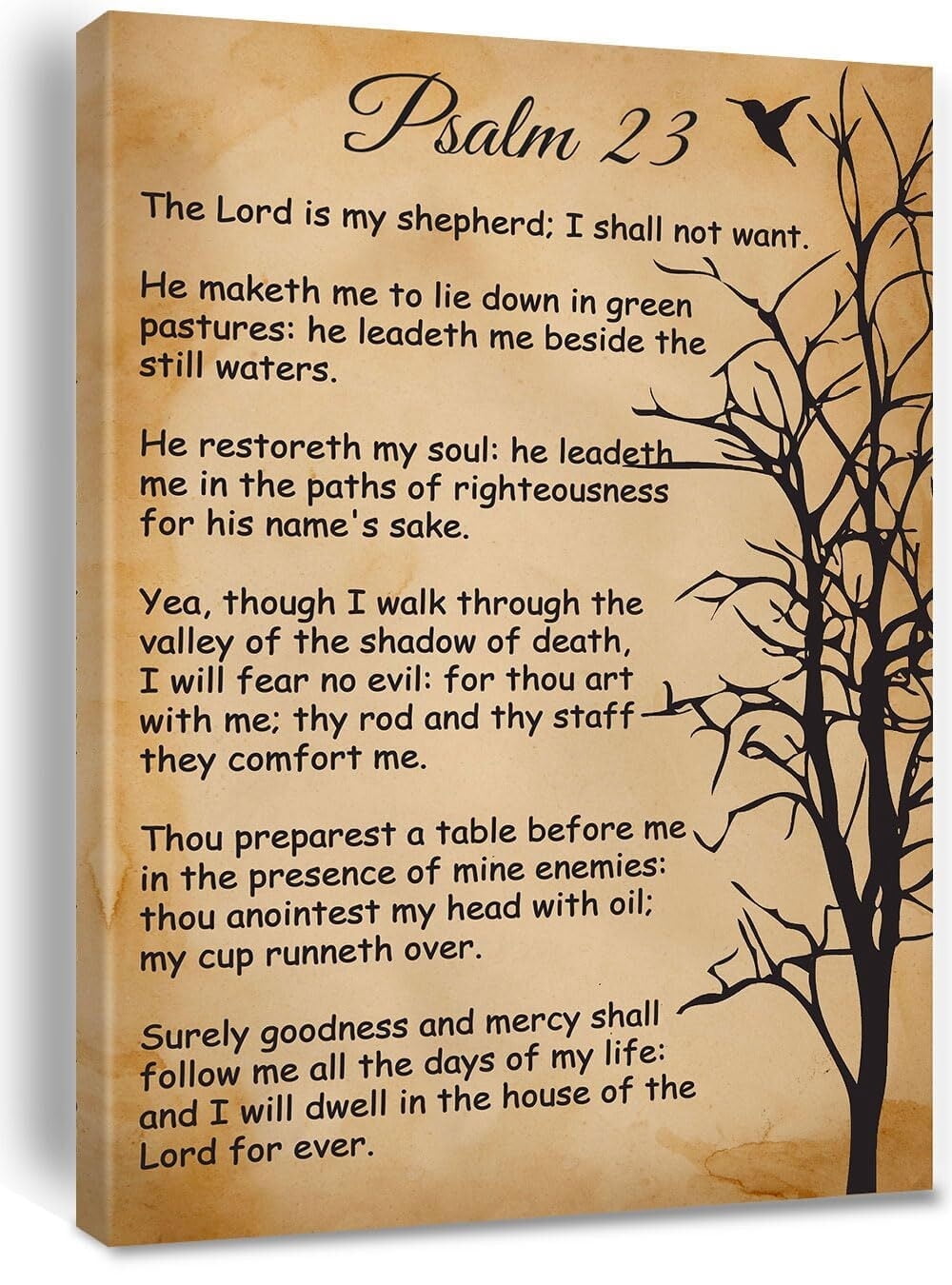Christian Wall Art poster Psalm 23 the Lord is My Shepherd Canvas Print ...