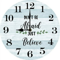 Christian Wall Clock Do Be Afraid Just Believe Christian Quotes Bible Scripture Inspirational Words Wall Clock Religious Home Décor 10"x10" Silent Non-Ticking Battery Operated