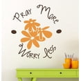 thumbnail image 1 of Christian Wall Decal Sticker Pray More Worry Less Vinyl Wall Words, Flowers, Brown/Orange, 23x25-Inch, 1 of 2