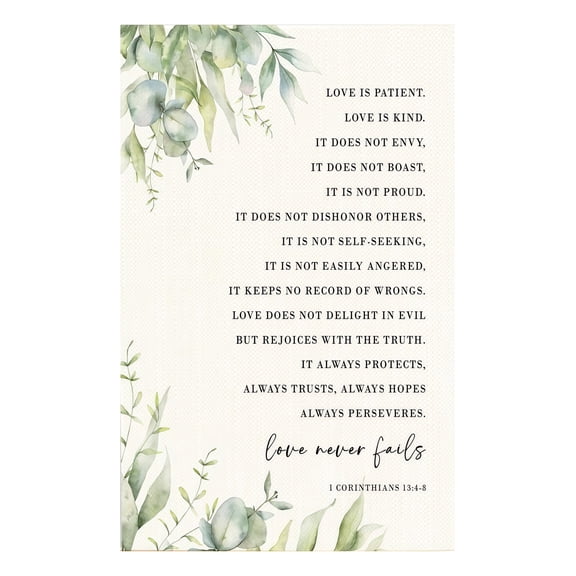 Christian Wedding Gift Love Is Patient Love Is Kind Bible Verse Print 1 Corinthians 13 4 8 Inspirational Wall Art for Home and Church