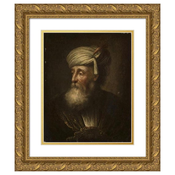 Christian Wilhelm Ernst Dietrich 20x24 Gold Ornate Framed and Double Matted Museum Art Print Titled - Portrait of an Old Man