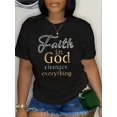thumbnail image 1 of Christian Women T-Shirt Faith In God Church Worship Top, 1 of 12