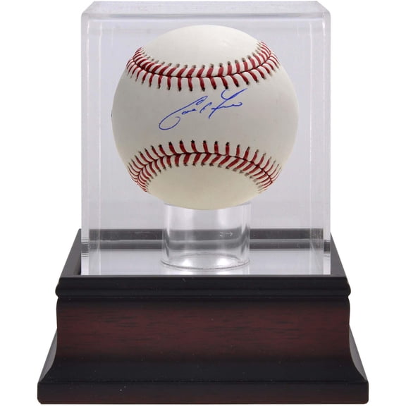 Christian Yelich Milwaukee Brewers Autographed Baseball and Mahogany Baseball Display Case - Fanatics Authentic Certified