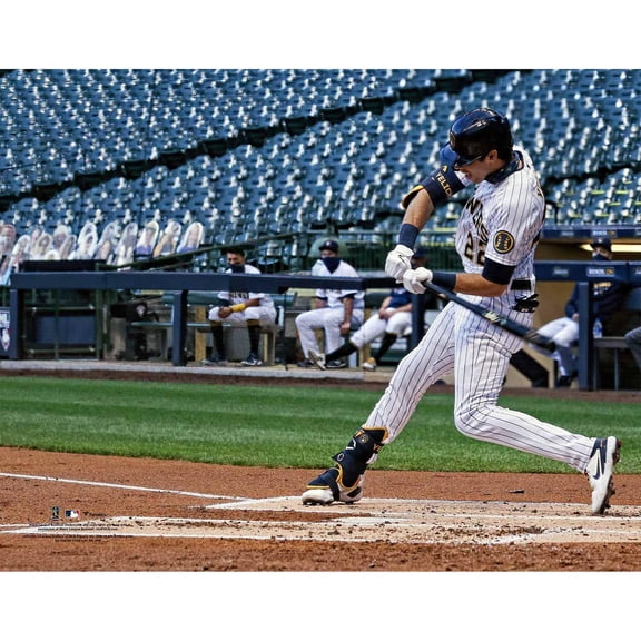 Christian Yelich Milwaukee Brewers Unsigned Swinging Photograph