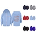 thumbnail image 1 of Christian Zip Up Hoodie for Kids Bible Verse Long Sleeve Hooded Sweatshirt with Pockets for Boys Girls Jacket Coat, 1 of 1