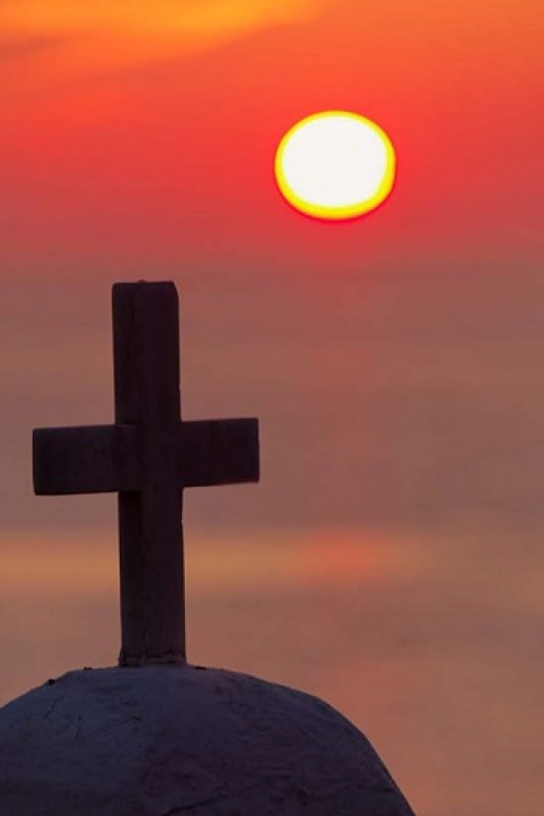 Christian cross sunset Mykonos Greece Canvas Art - Adam Jones DanitaDelimont (11 x 17)