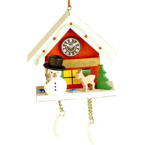 Christian icht Ornament - Snowman with Red Cuckoo