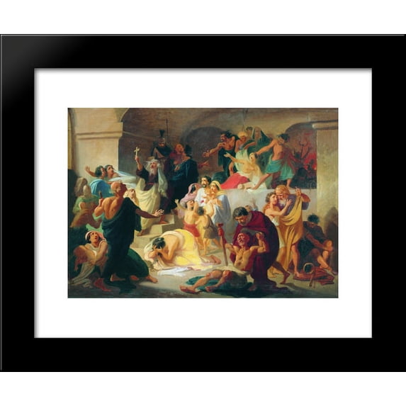 Christian martyrs in the Colosseum 20x24 Framed Art Print by Konstantin Dmitriyevich Flavitsky