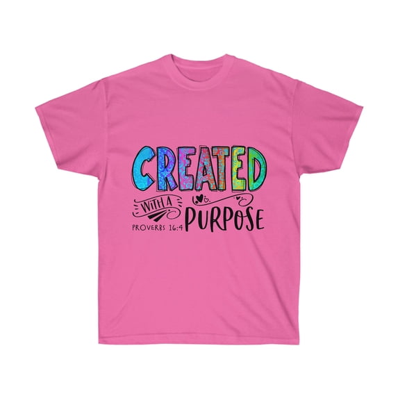 Christian t-shirt, Christian shirt, Christian tee, Bible shirt, Unisex Ultra Cotton Tee, Created with a purpose (Colors:Daisy; Sizes:S;)