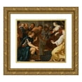 thumbnail image 1 of Christian van Couwenbergh 22x20 Gold Ornate Framed and Double Matted Museum Art Print Titled - Aeneas Taking Leave from Dido, 1 of 4