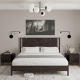 thumbnail image 1 of Christiana 49" King Bed Frames with Headboard, Rustic, Solid Wood, Black, 1 of 15